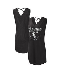 Женское черное пляжное пляжное платье Chicago White Sox Game Time Slub с v-образным вырезом G-III 4Her by Carl Banks, черный
