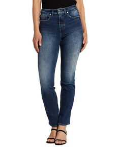 Женские эластичные джинсы прямого кроя с высокой посадкой и бесконечной посадкой Silver Jeans Co.