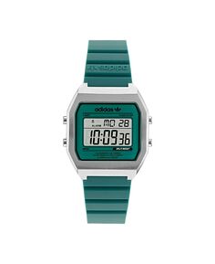 Унисекс цифровые часы с двумя зелеными ремешками из смолы, 36 мм adidas, зеленый