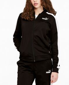 Женская трикотажная спортивная куртка с молнией во всю длину спереди Puma, черный