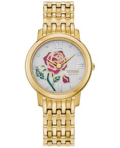 Женские часы Belle Eco-Drive с золотистым браслетом из нержавеющей стали, 30 мм Citizen, золотой