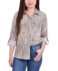 Женская рубашка длиной 3/4 с карманами NY Collection