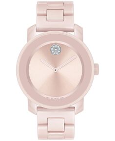 Женские часы Swiss Bold Iconic Metals с розовым керамическим браслетом, 36 мм Movado, розовый