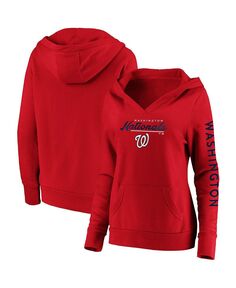 Женский красный пуловер с капюшоном Washington Nationals Core High Class Crossover Fanatics, красный
