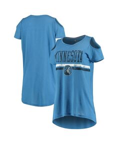 Синяя женская футболка Minnesota Timberwolves Nothing But Net с открытыми плечами и овальным вырезом G-III 4Her by Carl Banks, синий