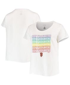 Женская белая футболка больших размеров с круглым вырезом San Francisco Giants Pride Profile, белый
