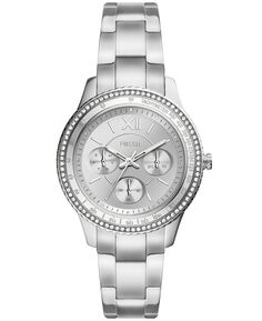 Женские спортивные многофункциональные часы-браслет из нержавеющей стали серебристого цвета, 37 мм Fossil
