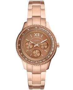 Женские спортивные многофункциональные часы-браслет из нержавеющей стали цвета розового золота 37 мм Fossil