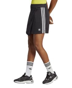 Женская короткая юбка с запахом в 3 полоски Adicolor Classics adidas, черный