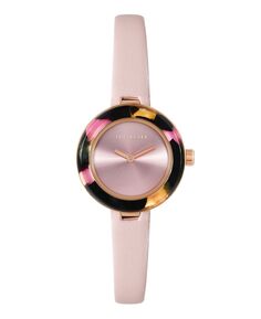 Женские часы Lenara с розовым кожаным ремешком из ацетата, 28 мм Ted Baker, розовый