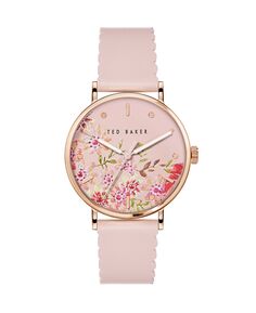 Женские часы Phylipa Retro с розовым кожаным ремешком, 37 мм Ted Baker, розовый