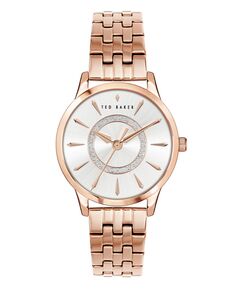 Женские часы Fitzrovia с браслетом из нержавеющей стали цвета розового золота, 34 мм Ted Baker, золотой