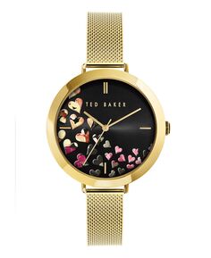 Женские часы Ammy Hearts с золотистым сетчатым браслетом, 37,5 мм Ted Baker, золотой