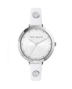 Женские часы Ammy Magnolia с белым кожаным ремешком, 37,5 мм Ted Baker, белый