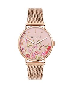 Женские часы Phylipa Retro из нержавеющей стали с сеткой цвета розового золота, 37 мм Ted Baker, золотой