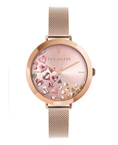 Женские часы Ammy Hearts с сетчатым браслетом цвета розового золота, 37,5 мм Ted Baker, золотой
