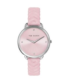 Женские часы Hettie Chevron с розовым кожаным ремешком, 37 мм Ted Baker, розовый