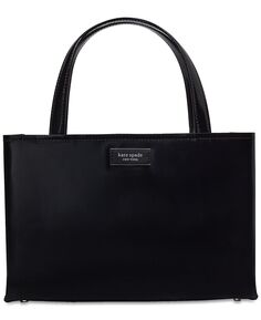 Маленькая кожаная сумка-тоут Sam Icon Spazzolato kate spade new york, черный