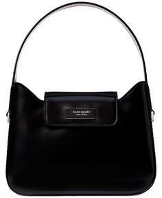 Кожаная мини-сумка-хобо Sam Icon Spazzolato kate spade new york, черный