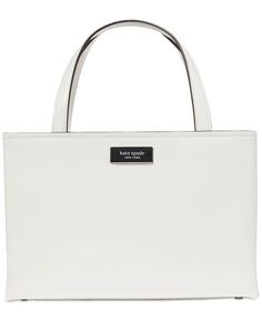 Маленькая кожаная сумка-тоут Sam Icon Spazzolato kate spade new york, белый