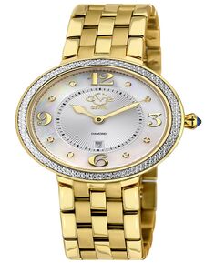 Женские часы Verona швейцарские кварцевые золотистые с браслетом из нержавеющей стали 37 мм Gevril