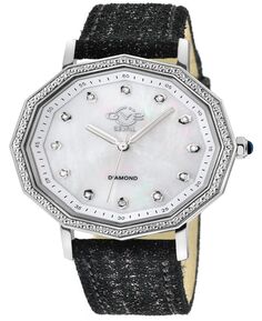 Женские часы Spello со швейцарскими кварцевыми итальянскими черными кожаными ремешками, 38 мм Gevril