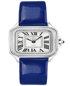 Женские часы Milan, швейцарские кварцевые, итальянский синий кожаный ремешок, 27,5 мм Gevril