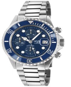 Женские мужские часы Wall Street Chrono, швейцарские автоматические часы-браслет из нержавеющей стали серебристого цвета, 43 мм Gevril