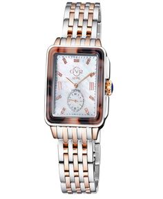 Женские часы Bari Tortoise, швейцарские кварцевые двухцветные часы-браслет из нержавеющей стали, 34 мм Gevril