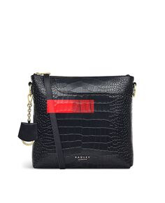 Женская маленькая сумка через плечо с застежкой-молнией и карманами 2.0 из искусственной кожи крокодила Radley London, черный