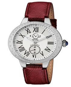Женские часы Astor швейцарские кварцевые бордовые из натуральной кожи с ремешком 40 мм Gevril