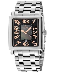Женские мини-часы Avenue of Americas, швейцарские кварцевые серебристые часы-браслет из нержавеющей стали, 32 мм Gevril