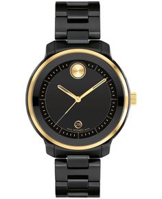 Женские часы Bold Verso со швейцарским кварцем и черным керамическим браслетом, 39 мм Movado, черный
