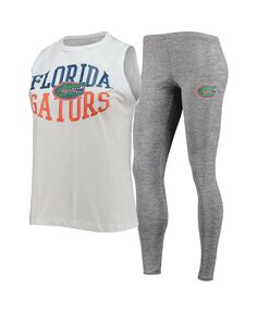 Женская майка и леггинсы цвета угольно-белого цвета Florida Gators, комплект для сна Concepts Sport