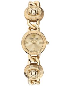 Женские часы Icon с позолоченным браслетом и ионным покрытием, 26 мм Versace