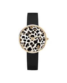 Женские часы с черным кожаным ремешком 34 мм Adrienne Vittadini, черный