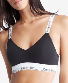 Женский современный бюстгальтер без косточек на легкой подкладке QF7059 Calvin Klein, черный