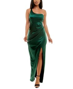 Атласное платье на одно плечо для юниоров Emerald Sundae