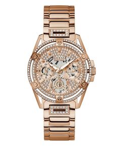 Женские кварцевые многофункциональные часы из нержавеющей стали цвета розового золота с браслетом 40 мм GUESS, золотой