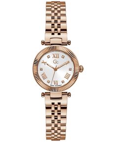 Женские швейцарские часы Gc Flair из нержавеющей стали с браслетом цвета розового золота, 28 мм GUESS, золотой