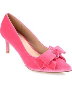 Женские бархатные туфли с кристаллами Journee Collection, розовый