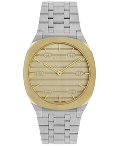 Женские швейцарские часы с браслетом из нержавеющей стали 25H, 34 мм Gucci, золотой