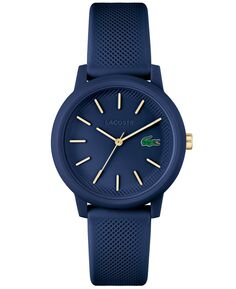 Женские часы L.12.12 темно-синего цвета с силиконовым ремешком, 36 мм Lacoste
