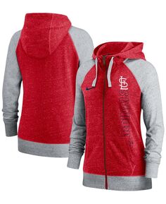 Женская красная винтажная худи с молнией во всю длину St. Louis Cardinals Pocket Gym Nike, красный