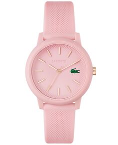 Женские часы L.12.12 с розовым силиконовым ремешком, 36 мм Lacoste, розовый