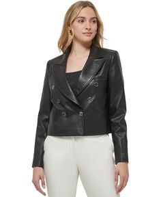 Женская укороченная куртка из искусственной кожи Tommy Hilfiger, черный
