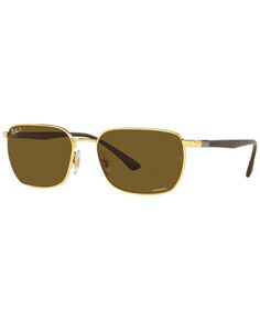 Поляризованные солнцезащитные очки унисекс, RB3684CH 58 Ray-Ban, золотой
