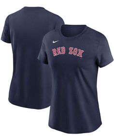 Женская темно-синяя футболка с надписью Boston Red Sox Nike, темно-синий