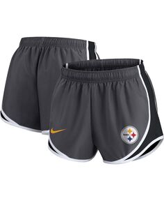 Женские темно-серые шорты размера плюс Pittsburgh Steelers Performance Tempo с логотипом Nike