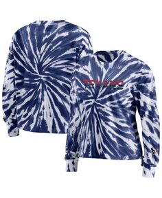 Женская темно-синяя укороченная футболка с длинными рукавами Houston Texans Tie Dye WEAR by Erin Andrews, темно-синий